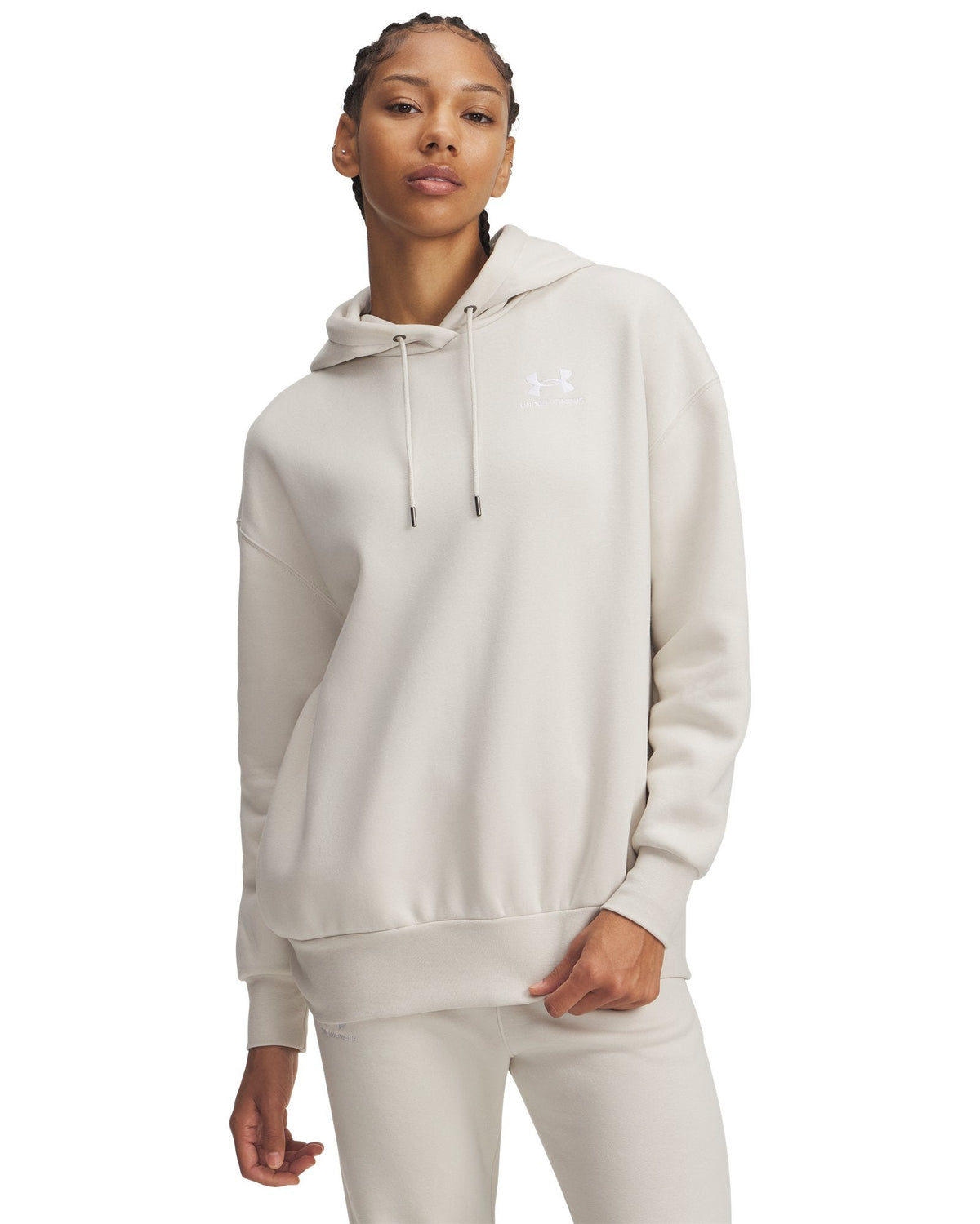 UA Icon Fleece Women's Oversized Hoodie - White