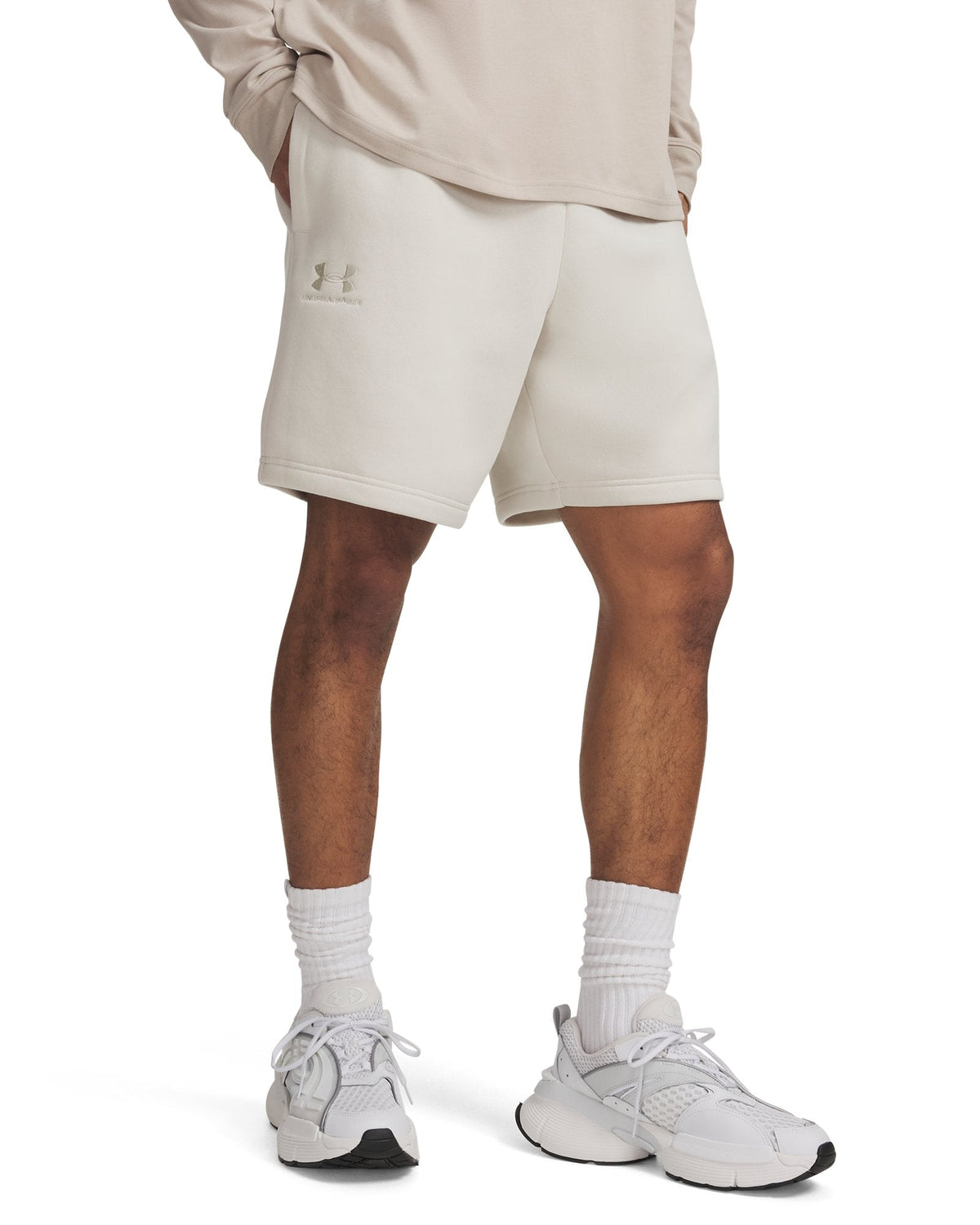 UA Icon Fleece Men's 7.75" Shorts - White