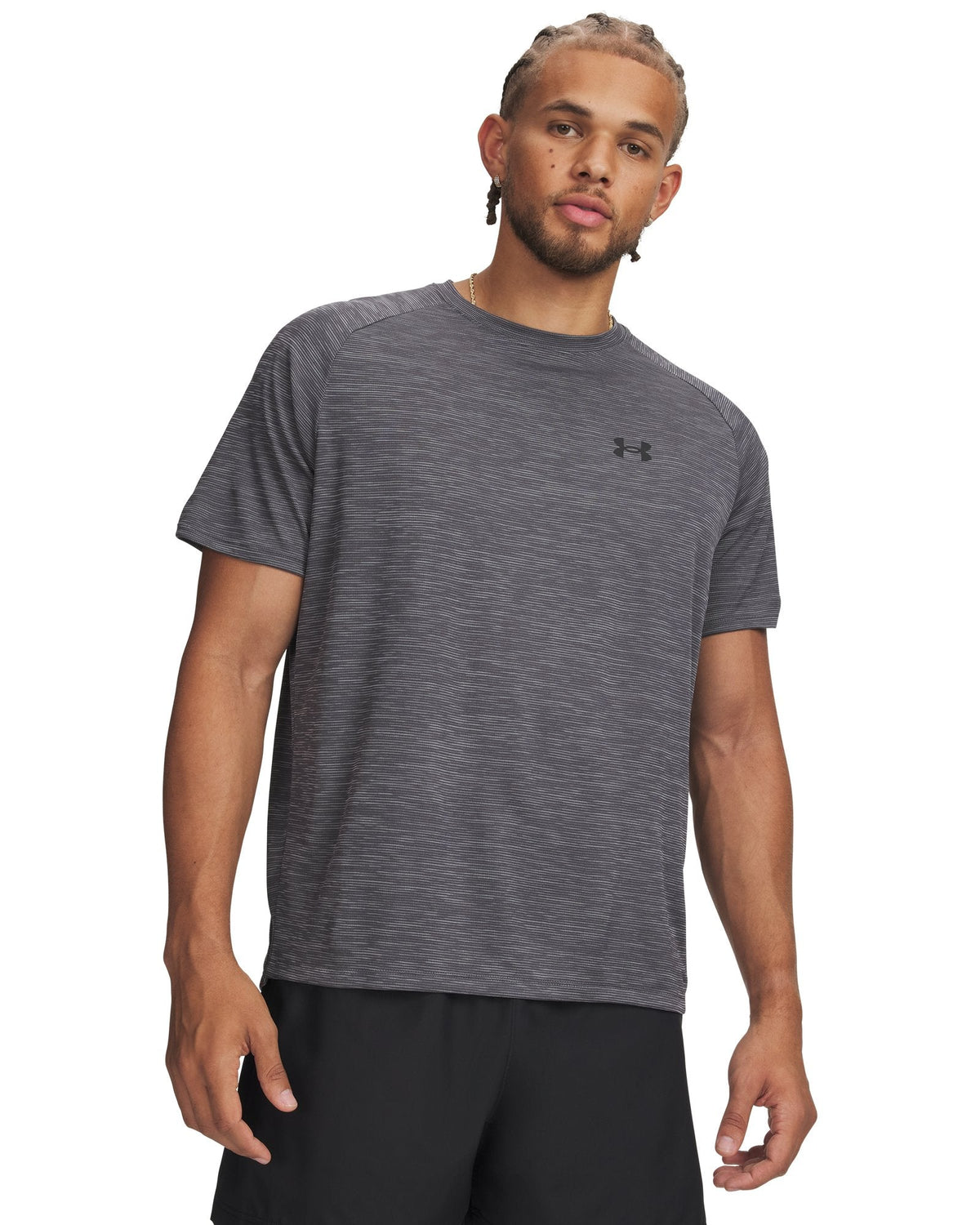 UA Tech™ Textured Men's Short Sleeve - Gray