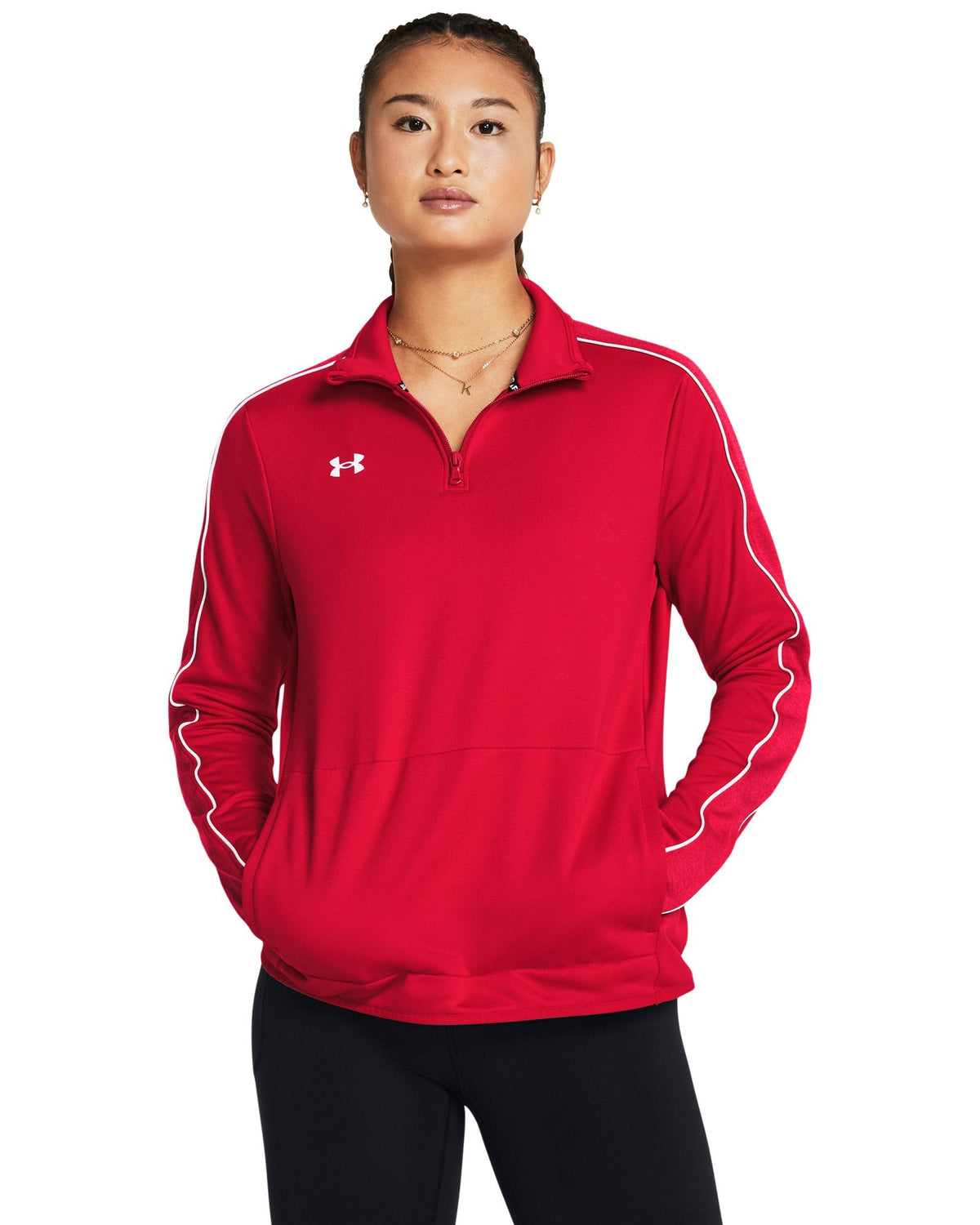 UA Command Women's Warm Up ¼ Zip - Red