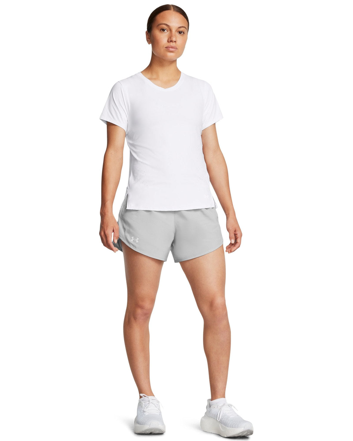 UA Fly-By Heather Women's 3" Shorts - Gray