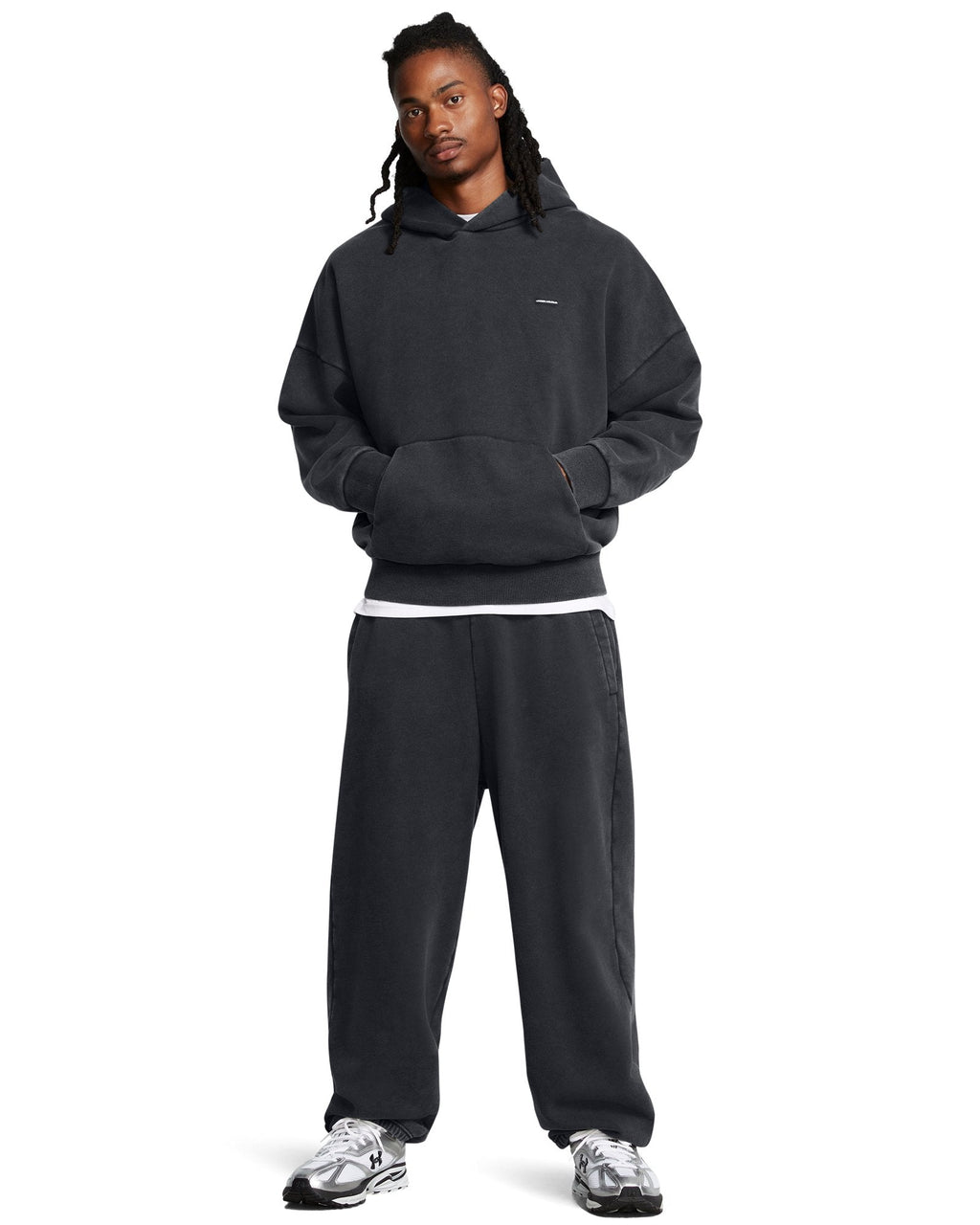 UA Icon Heavyweight Fleece Wash Men's Oversized Pants - Black