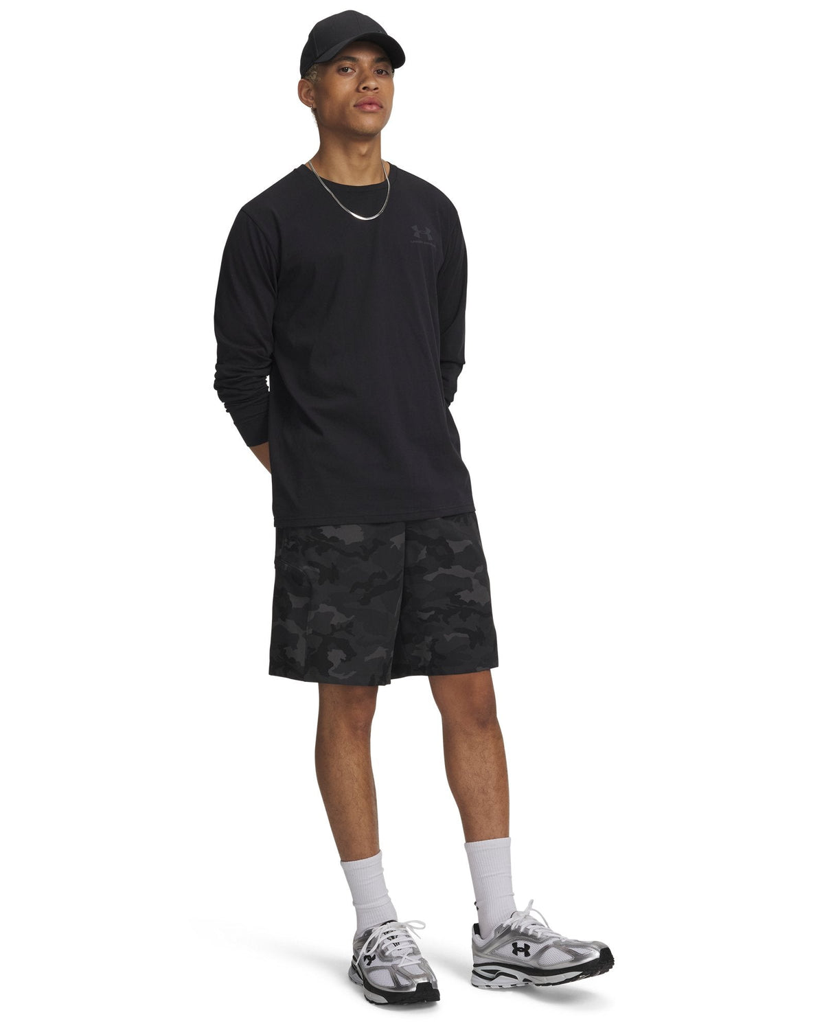 UA Sportstyle Woven Printed Men's 9.5" Cargo Shorts - Black