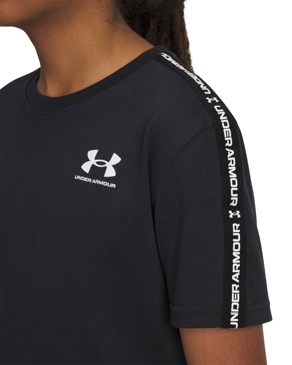 UA Sportstyle Taped Boys' Short Sleeve - Black