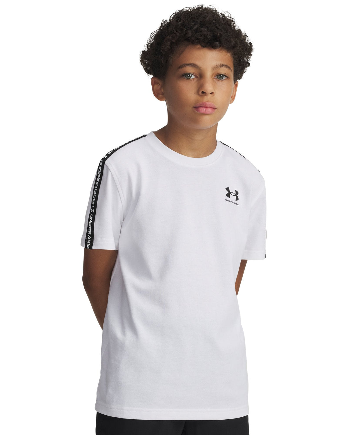 UA Sportstyle Taped Boys' Short Sleeve - White