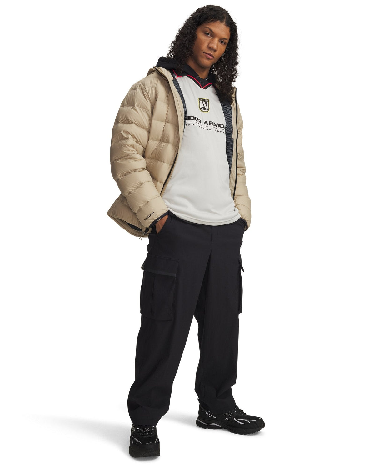 UA Unstoppable Textured Woven Men's Cargo Pants - Black