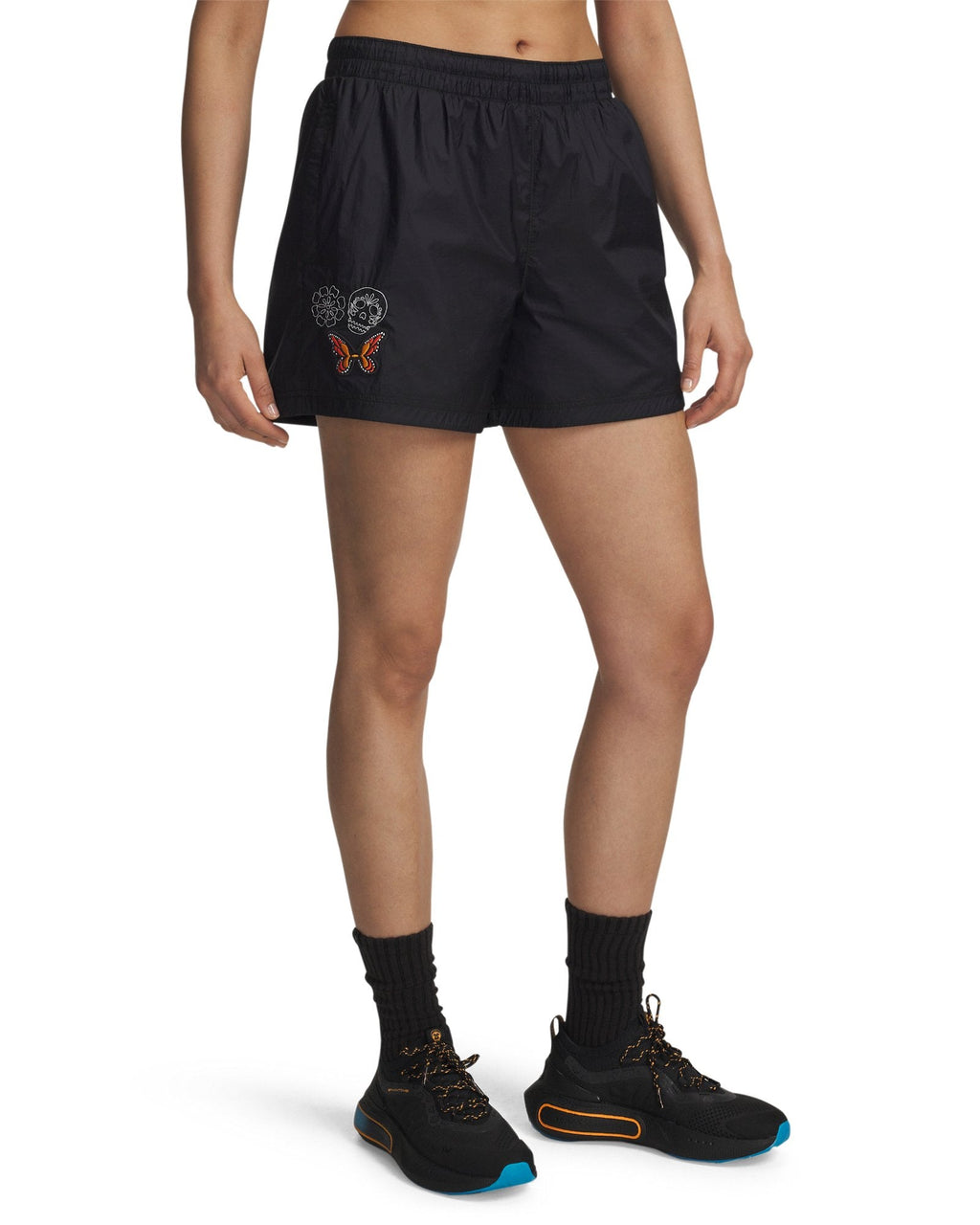 UA Rival Woven Day Of The Dead Women's 4.5" Shorts - Black