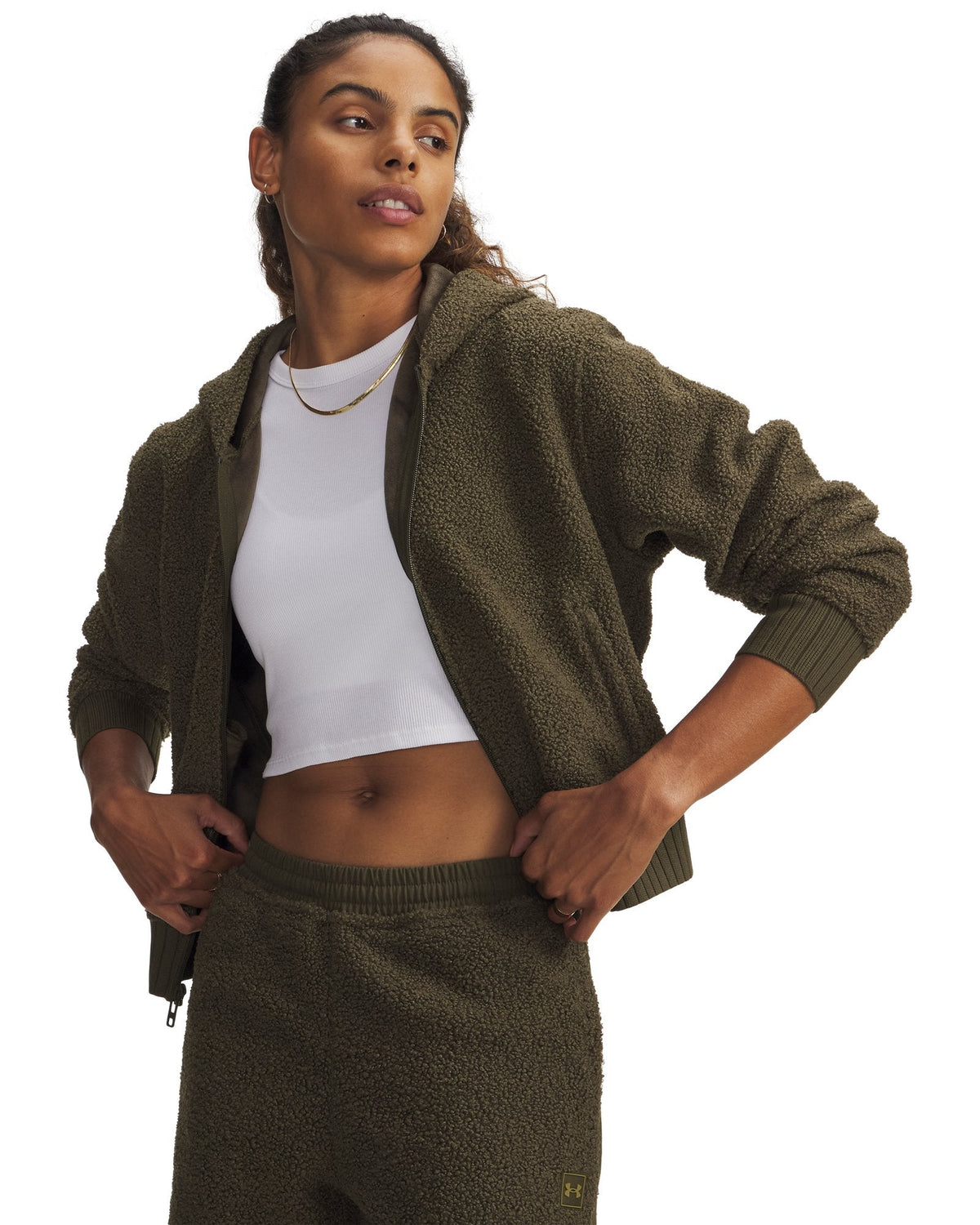 UA High Pile Fleece Women's Jacket - Green