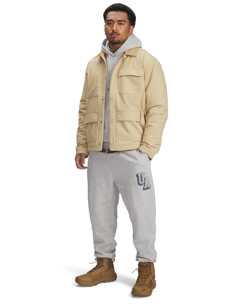 UA Icon Fleece Graphic Men's Hoodie - Gray