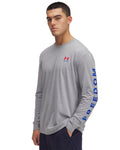 UA Freedom Flag Men's Long Sleeve - Gray