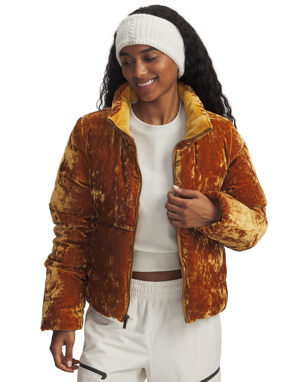 UA Limitless Down Velvet Women's Puffer Jacket - Orange