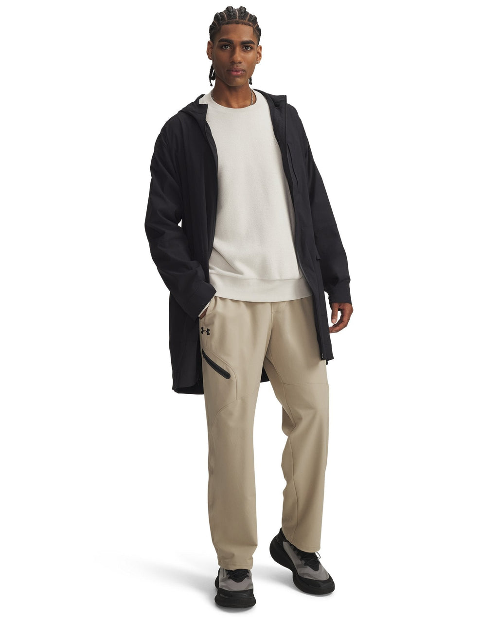 UA Unstoppable Textured Men's Long Jacket - Black