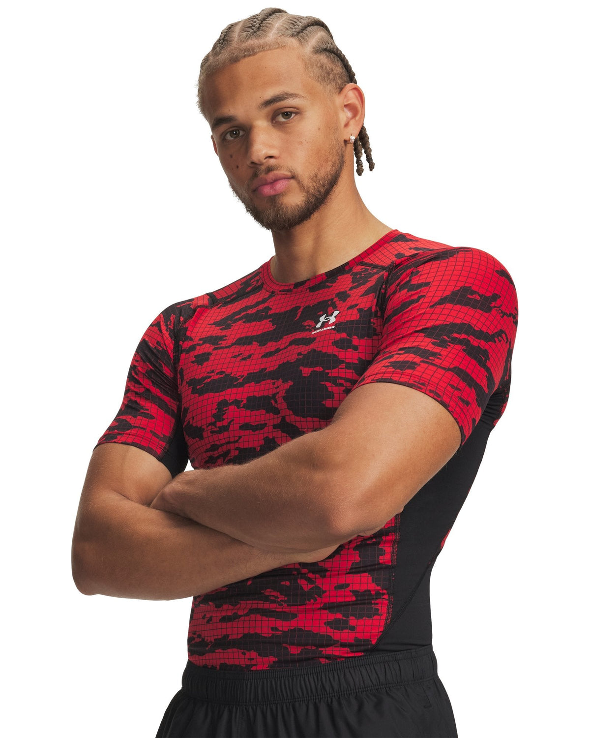 HeatGear® Printed Men's Short Sleeve - Black
