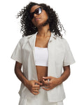 UA Unstoppable Women's Button Up Short Sleeve - White