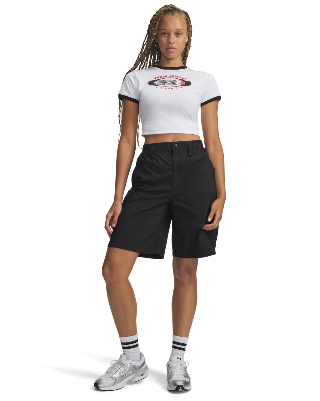 UA Unstoppable Utility Women's Cargo Shorts - Black