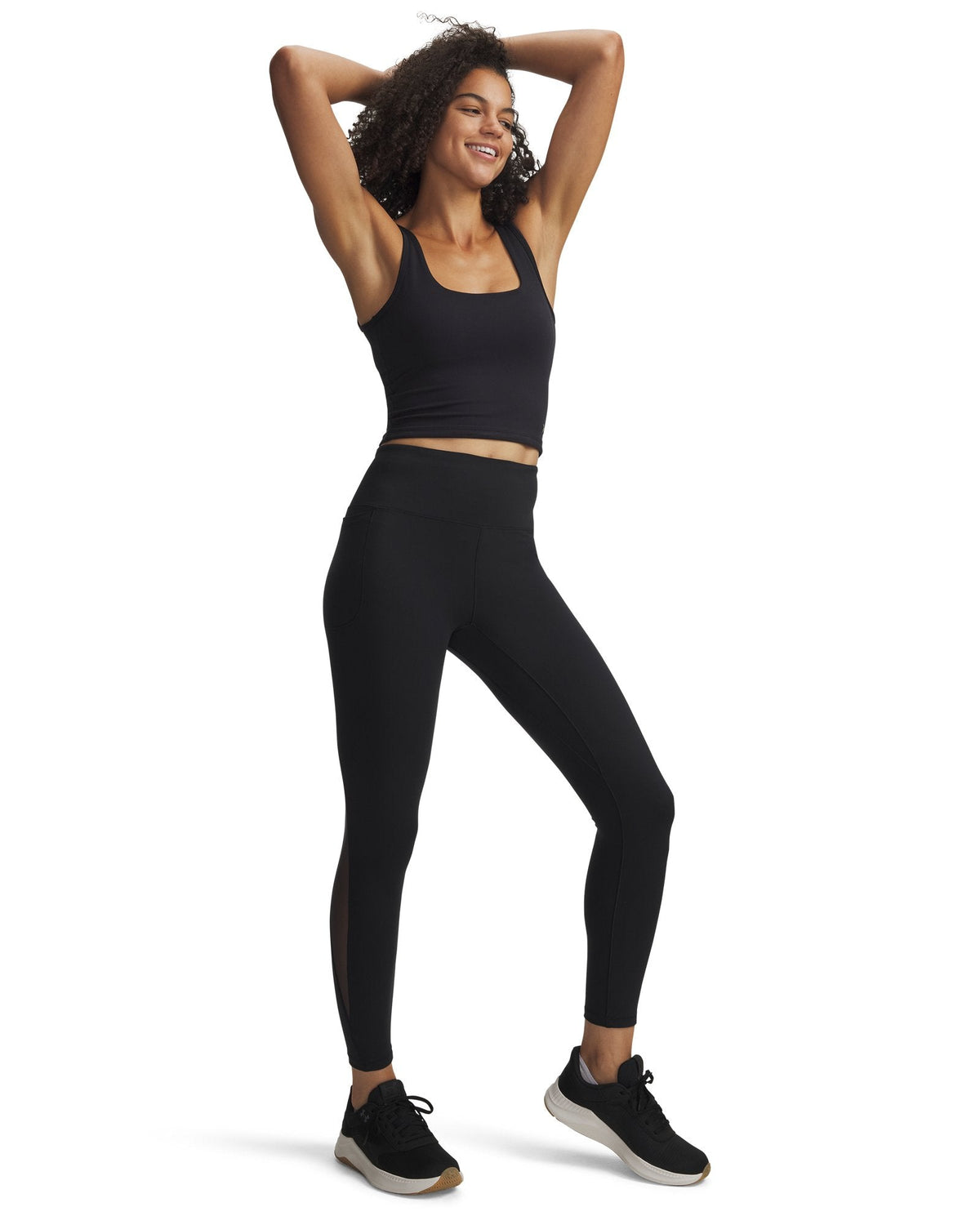 UA Motion Mesh Women's Ankle Leggings - Black
