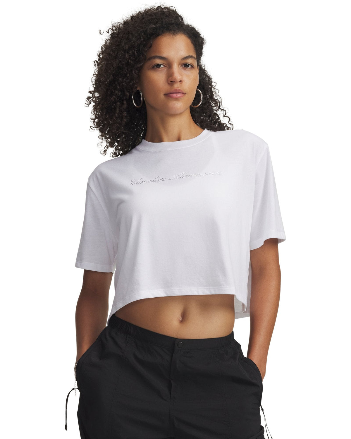 UA Wordmark Women's Crop Short Sleeve - White