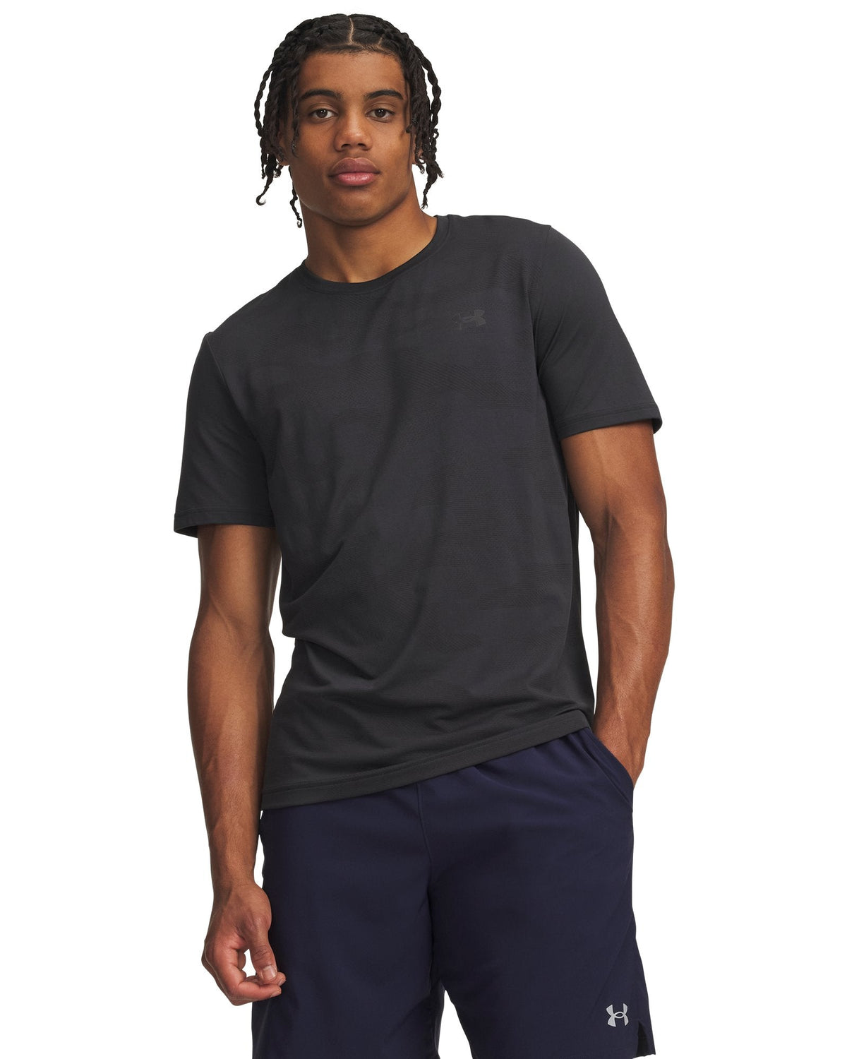 UA Vanish Elite Seamless Camo Men's Short Sleeve - Gray