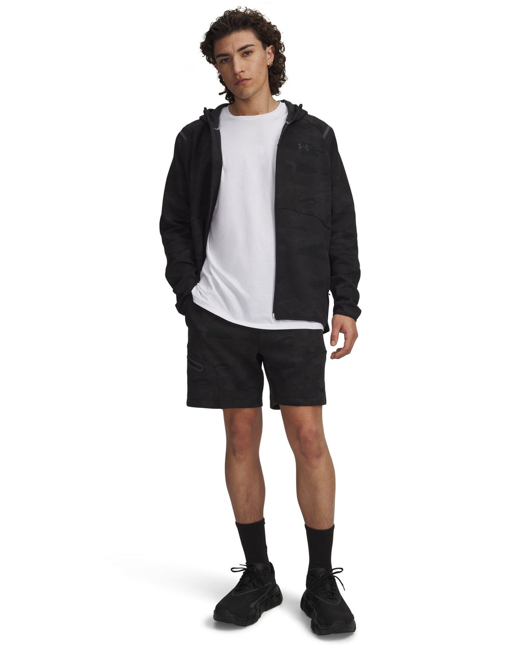 UA Unstoppable Fleece Camo Men's Shorts - Black