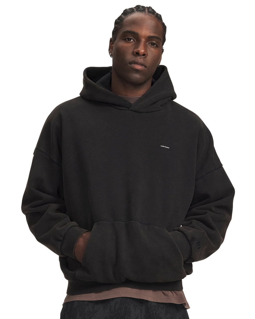 UA Icon Heavyweight Fleece Washed Men's Hoodie - Black
