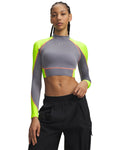 HeatGear® Elite Women's Crop Mock Long Sleeve - Gray