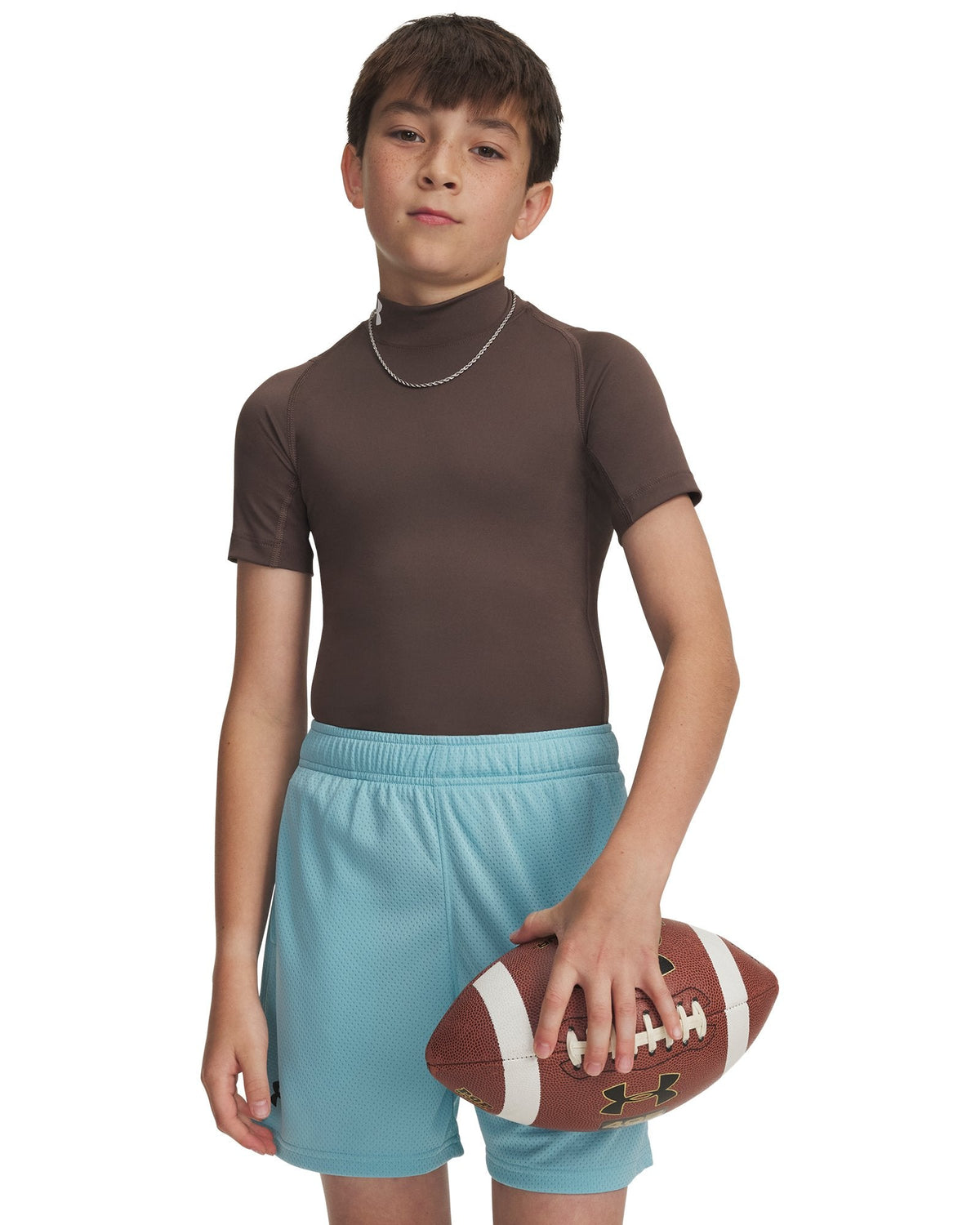 HeatGear® Mock Boys' Short Sleeve - Brown
