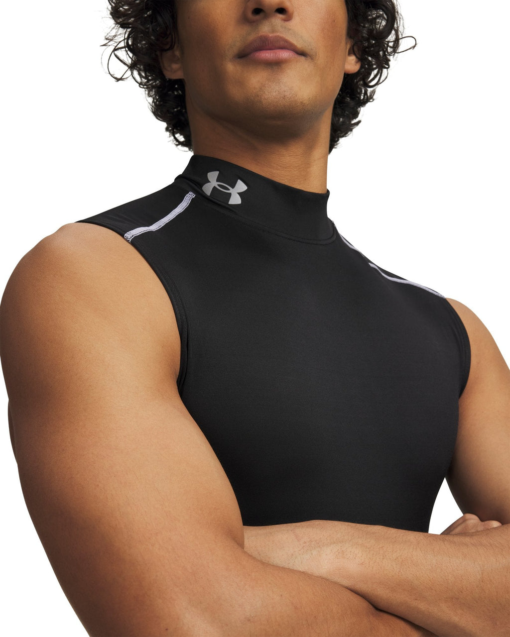 HeatGear® Elite Men's Sleeveless Mock - Black
