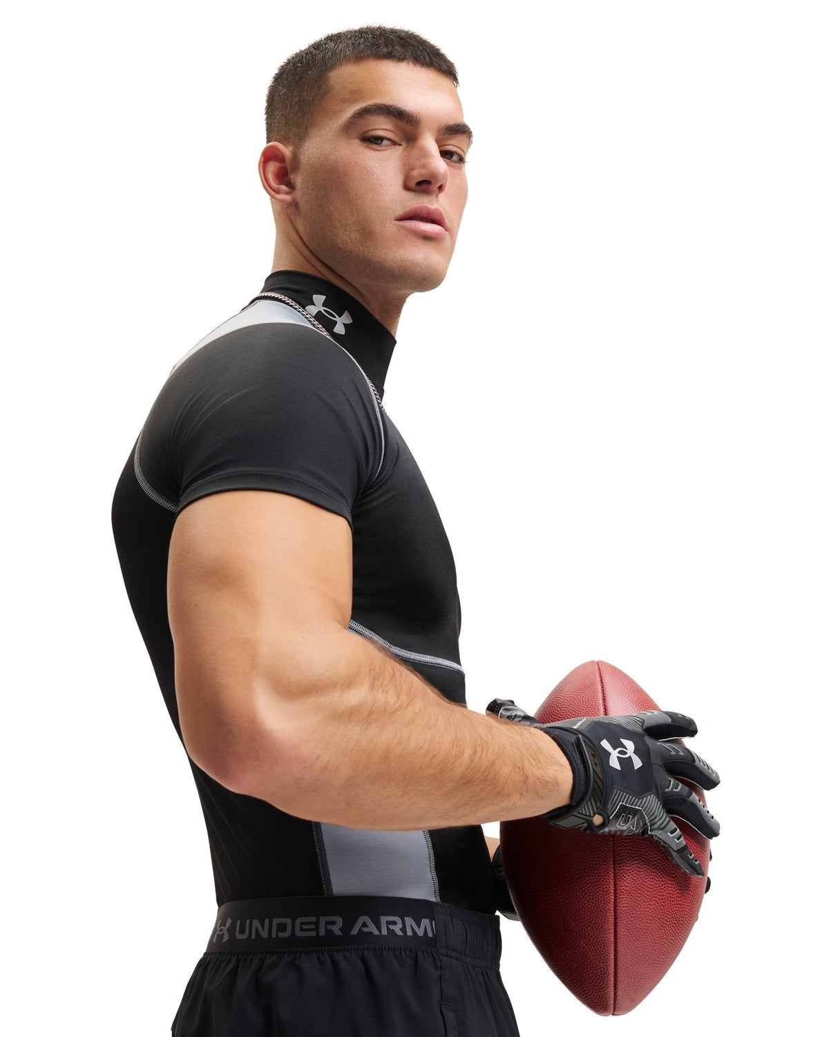 HeatGear® Elite Men's Compression Mock Short Sleeve - White