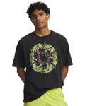 UA HB Run Heavyweight Wash Rvltn Men's Short Sleeve - Black
