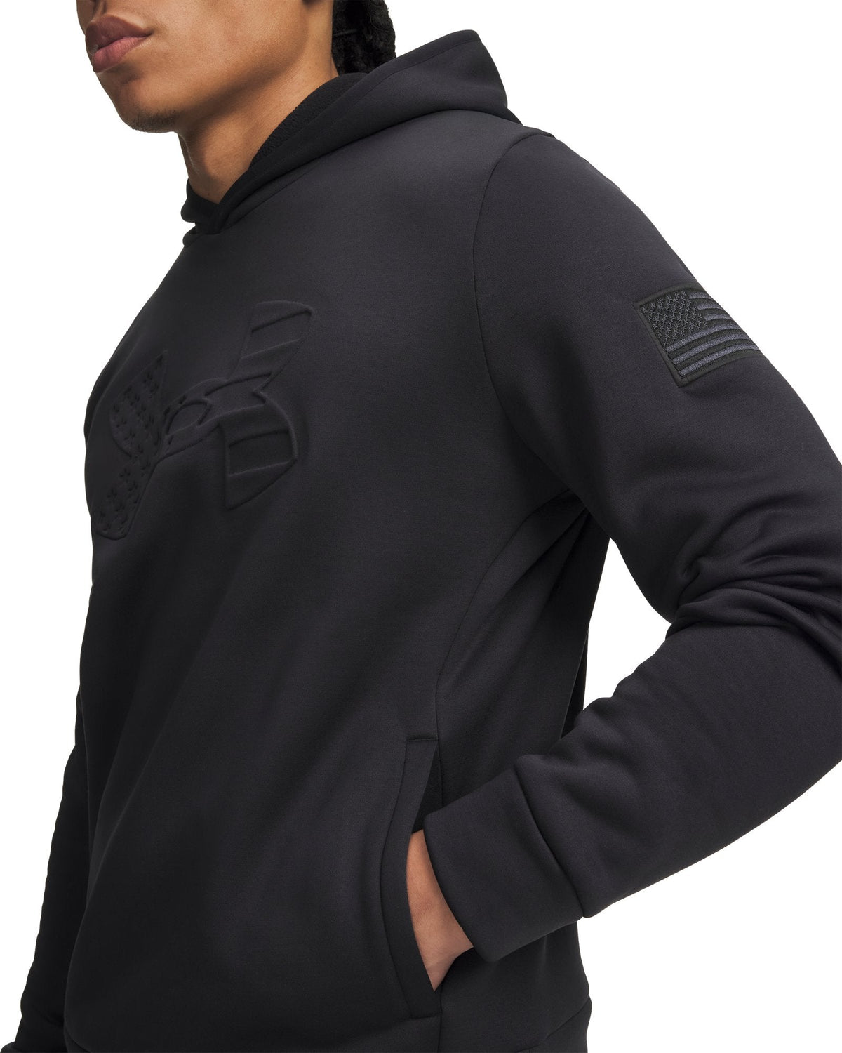 UA Freedom Armour Fleece® Emboss Men's Hoodie - Black