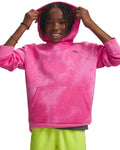 UA Icon Fleece Washed Boys' Hoodie - Pink