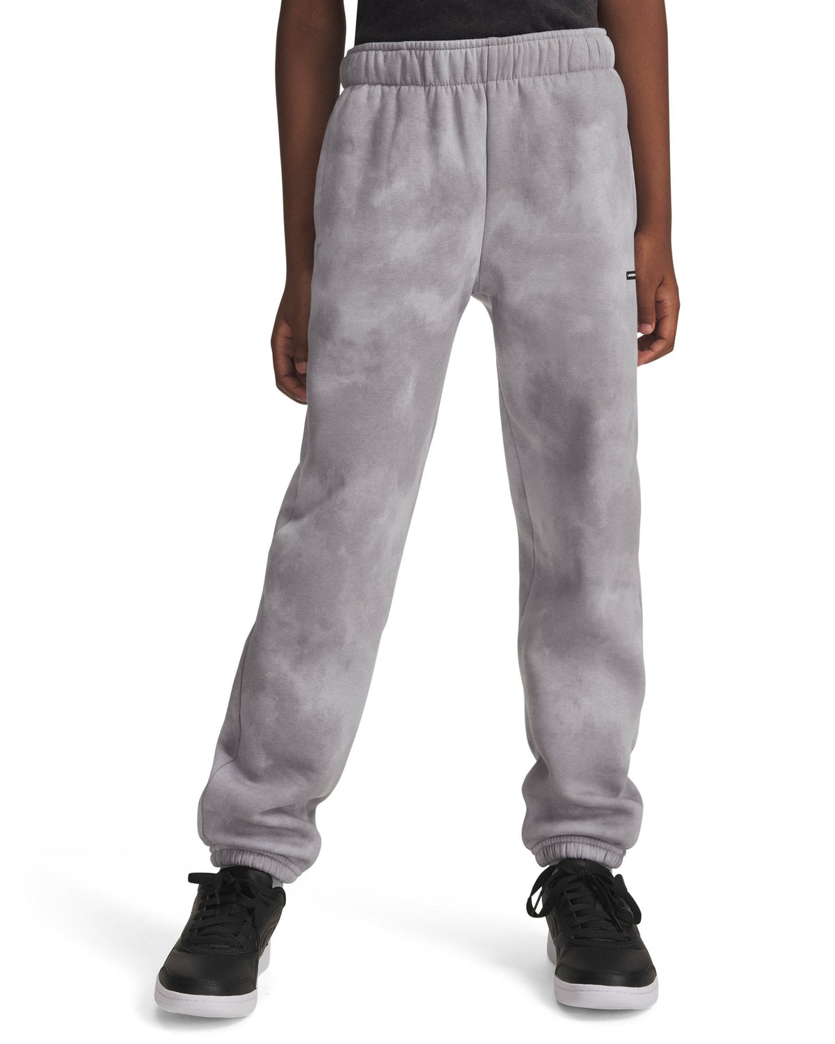 UA Icon Fleece Wash Print Gym Boys' Pants - Gray