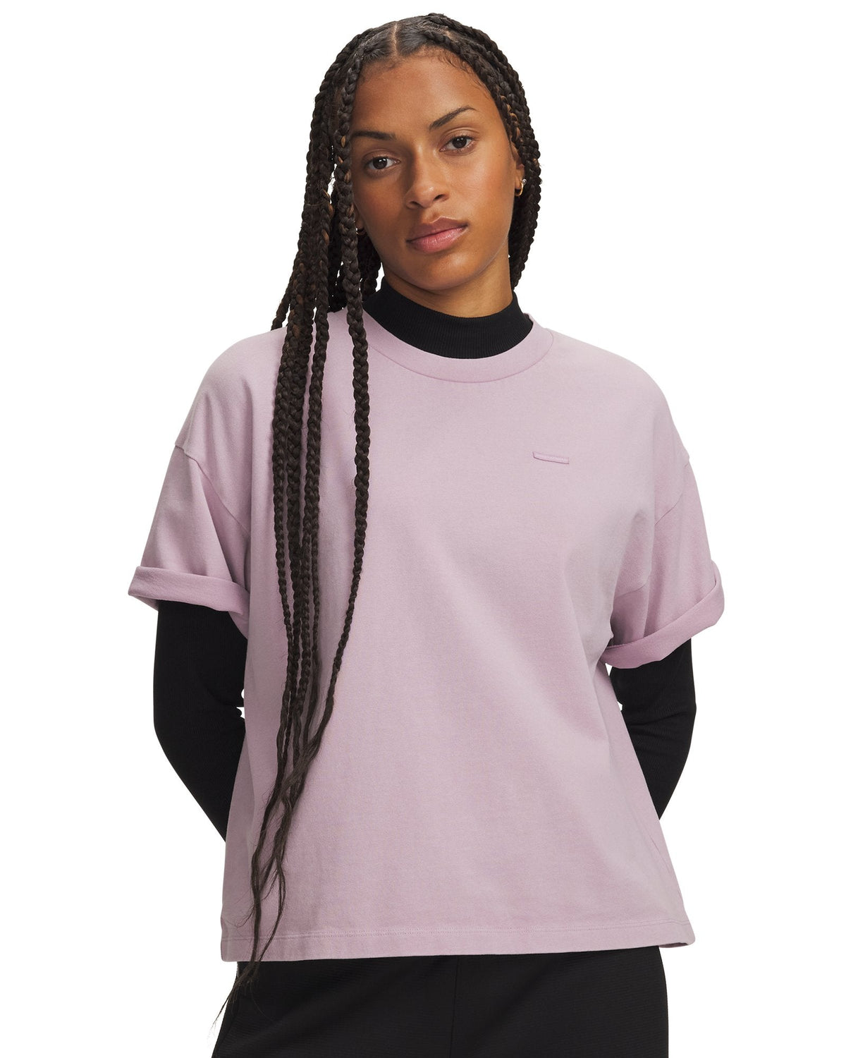 UA Heavyweight Wash Wordmark Boxy Women's Short Sleeve - Pink