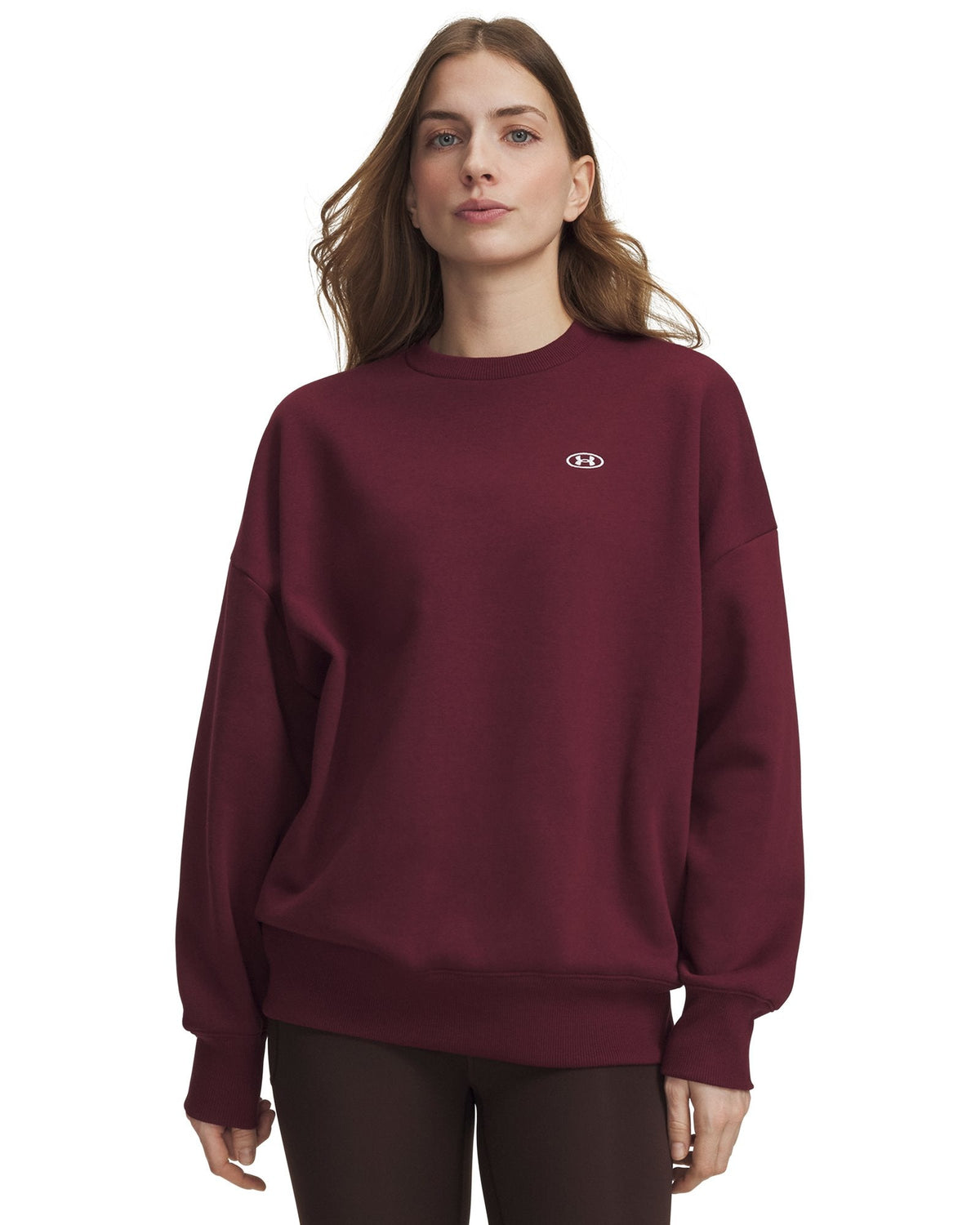 UA Rival Fleece Women's Oversized Crew - Red