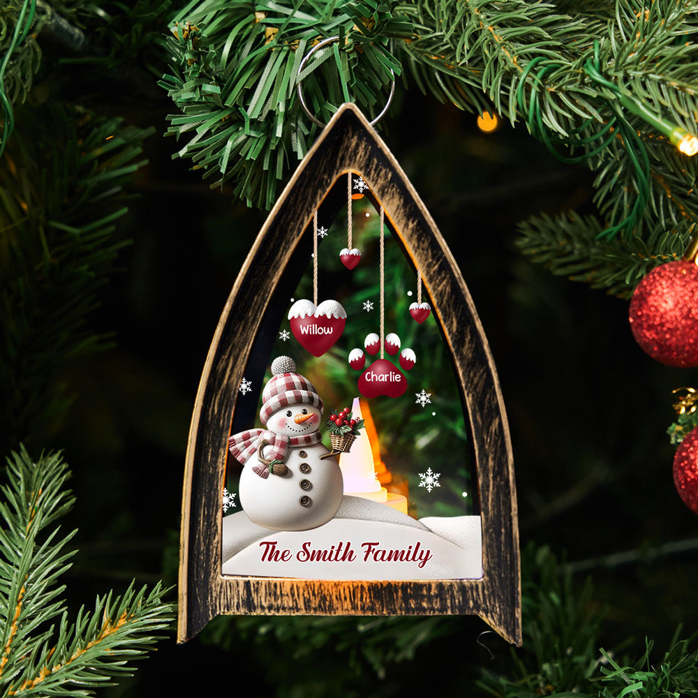 Custom Name Christmas Table Light, Gift for Family Members • Sweet Heart - Personalized Table Lantern