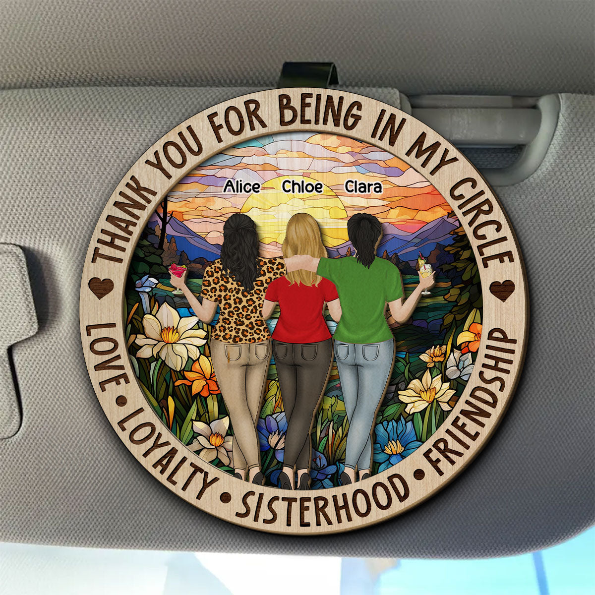 Thank You For Being In My Circle - Personalized Car Visor Clip