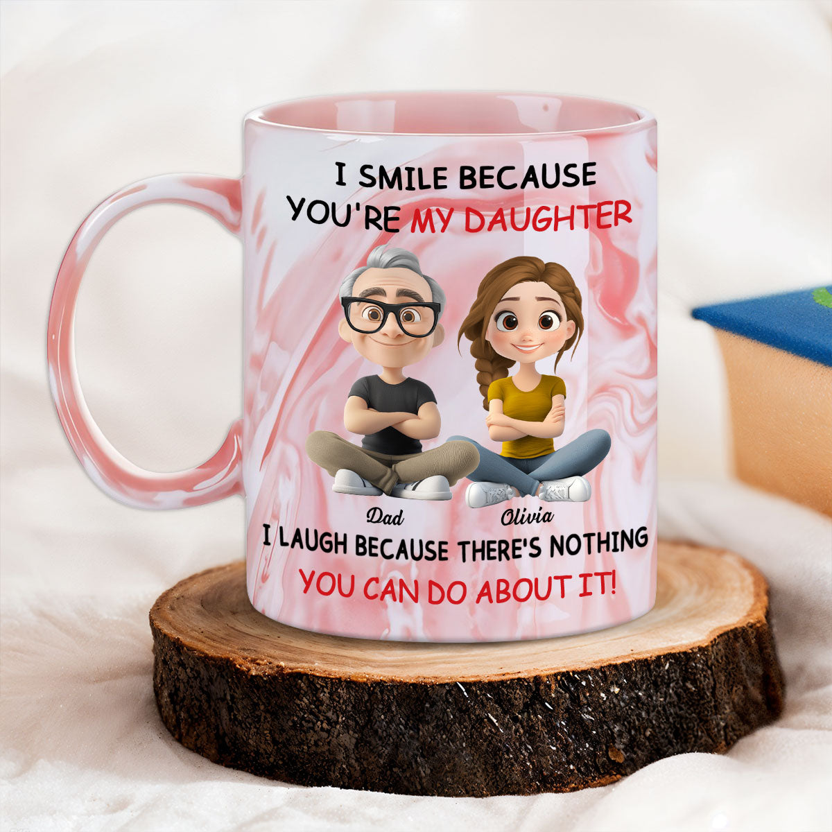 Custom Christmas & Birthday Gift for Daughter • My Daughter - Personalized Pink Marble Mug