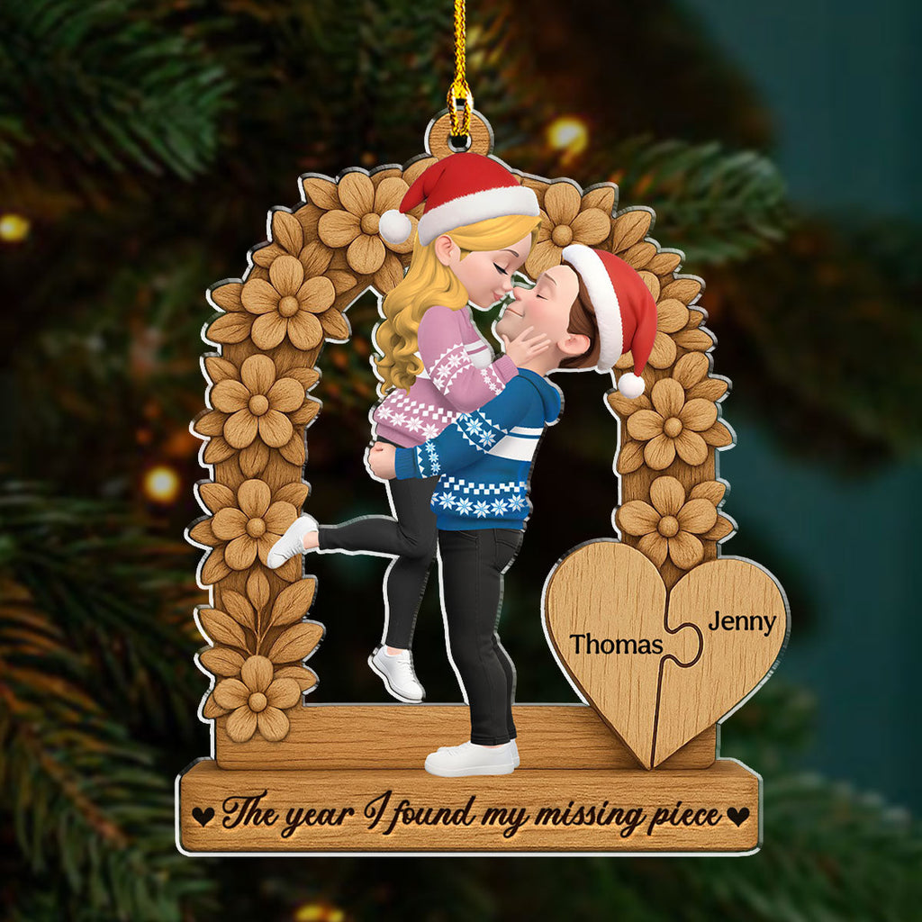 Custom Couple Christmas Ornament, Anniversary Gift •  The Year I Found You - Personalized Acrylic Ornament