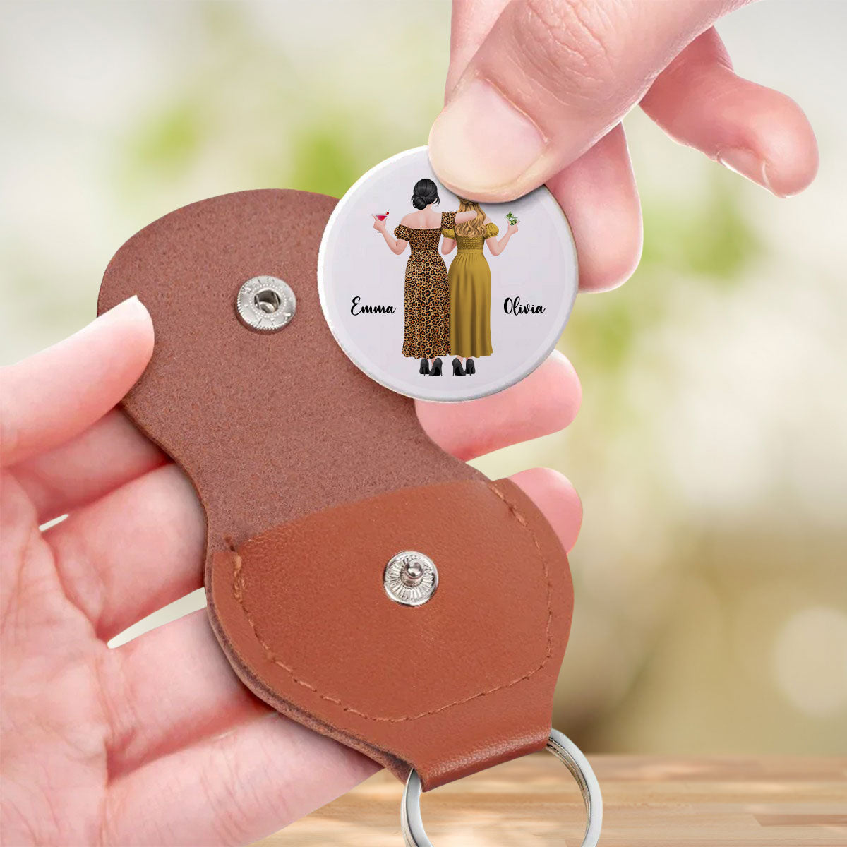Custom Besties Coin Keychain, Friendship Birthday Gifts • Truly Great Friends - Personalized Pocket Hug