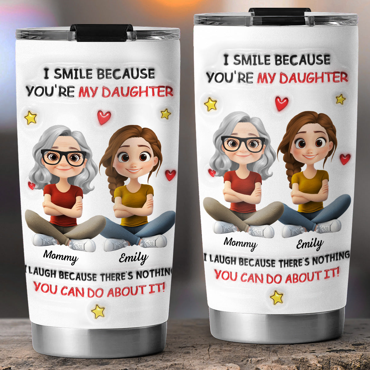 Custom Christmas Birthday Gifts For Daughter • My Daughter - Personalized 3D Inflated Effect Tumbler