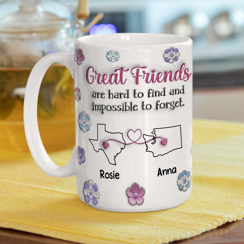 Custom Best Friend, Christmas & Birthday Friendship Keepsake Gift • Great Friend - Personalized 3D Inflated Effect Mug