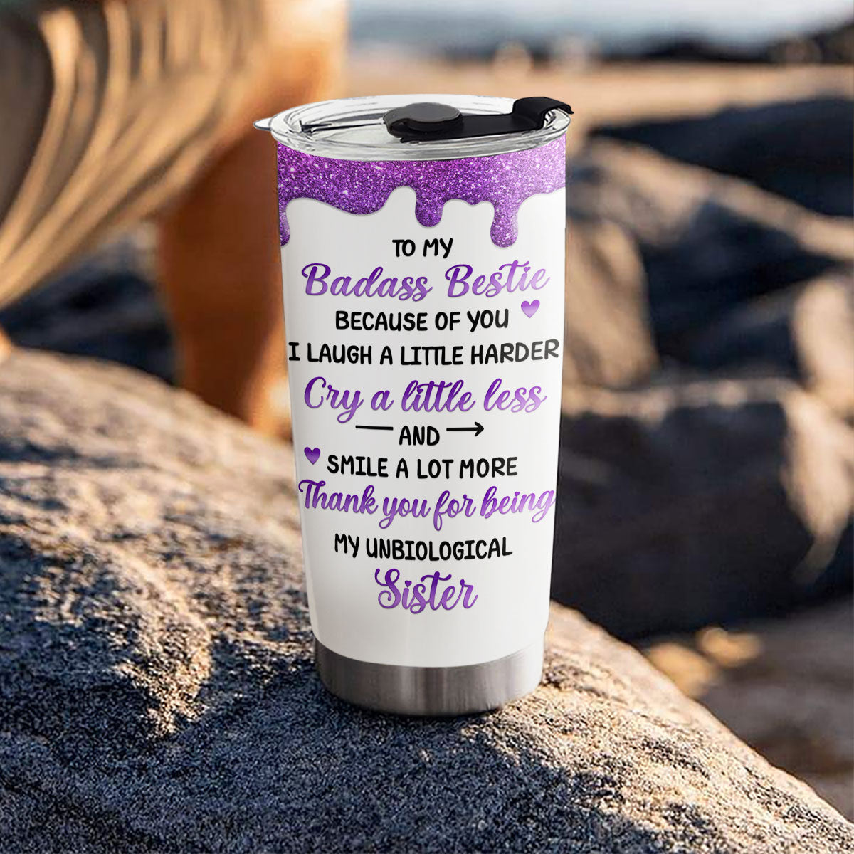 Custom Christmas Birthday Gifts For Best Friend • Laugh More And Cry Less - Personalized Tumbler