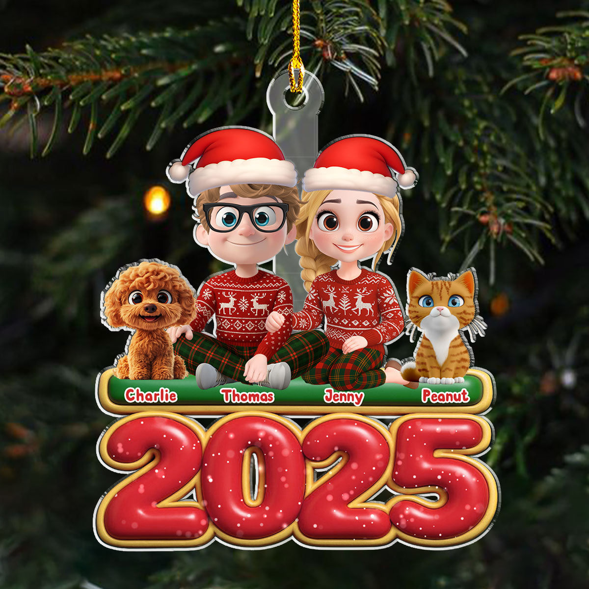 Custom Keepsake Christmas Ornament •  We And Our Pet - Personalized Acrylic Ornament