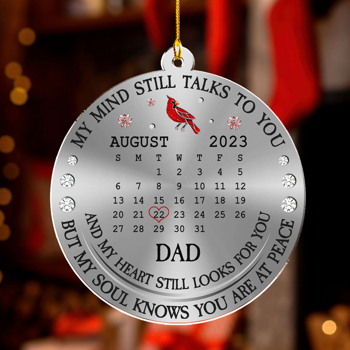 Custom Memorial Christmas Ornament, Sympathy Keepsake •  Shining From Heaven - Personalized Acrylic Ornament