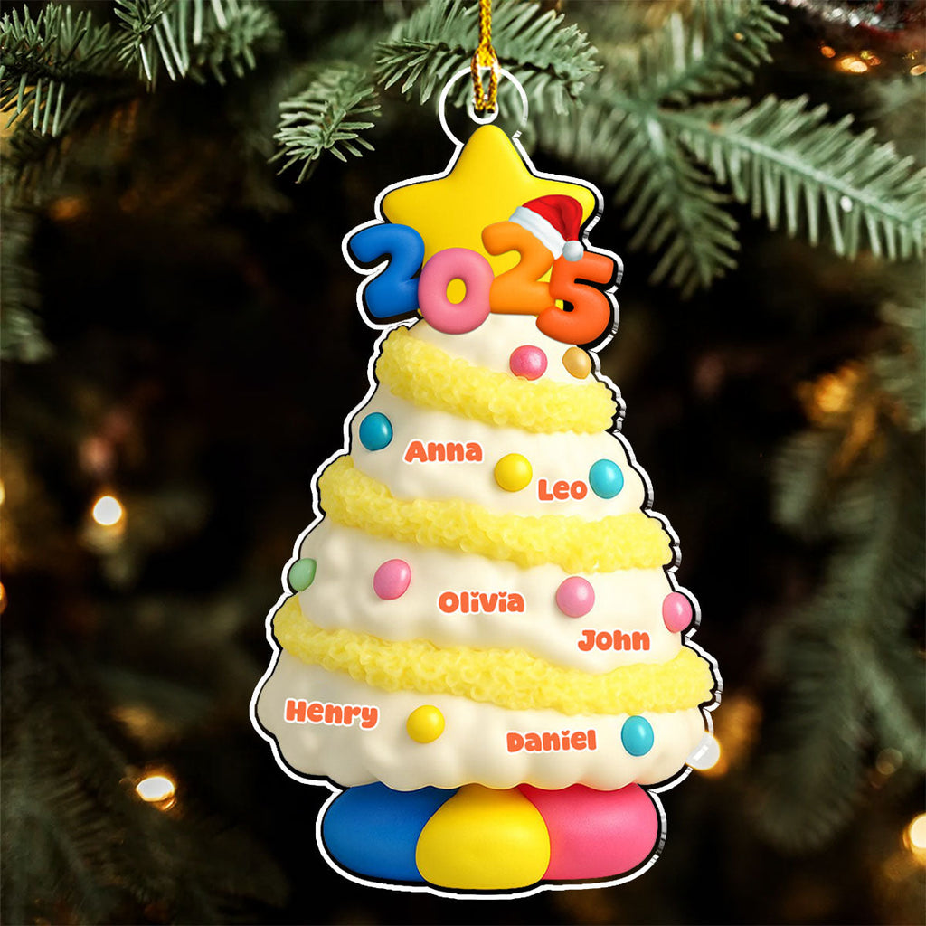 Custom Keepsake Christmas Ornament •  White New Pine Tree - Personalized Acrylic Ornament