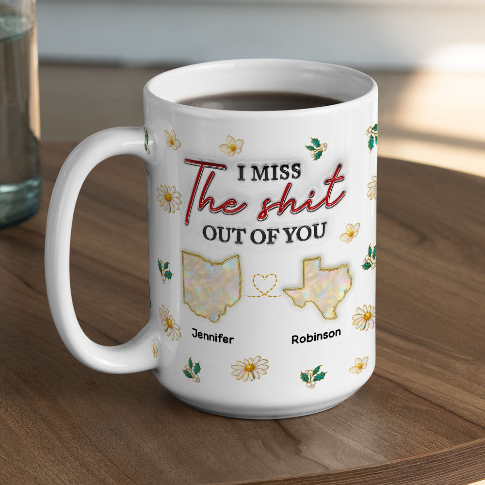 Custom Best Friend, Christmas & Birthday Friendship Keepsake Gift • Far Apart But Still Close - Personalized 3D Inflated Effect Coffee Mug