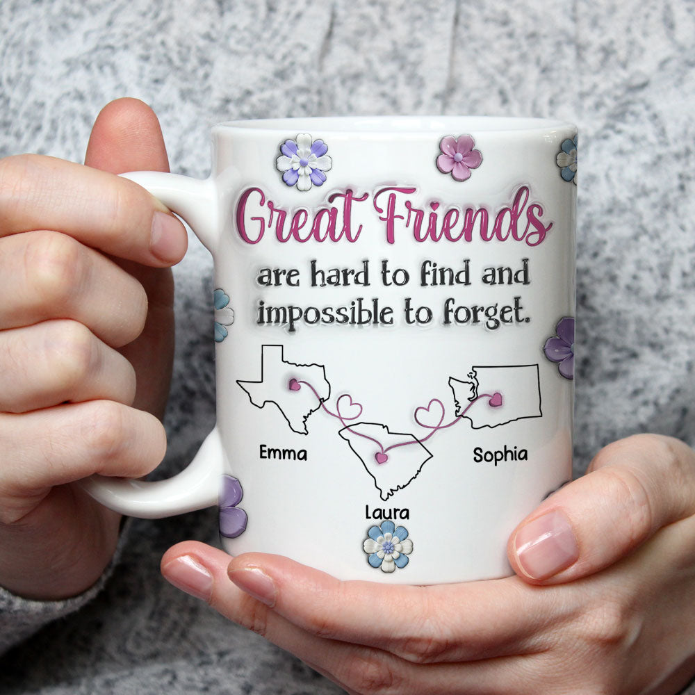 Custom Best Friend, Christmas & Birthday Friendship Keepsake Gift • Great Friend - Personalized 3D Inflated Effect Mug