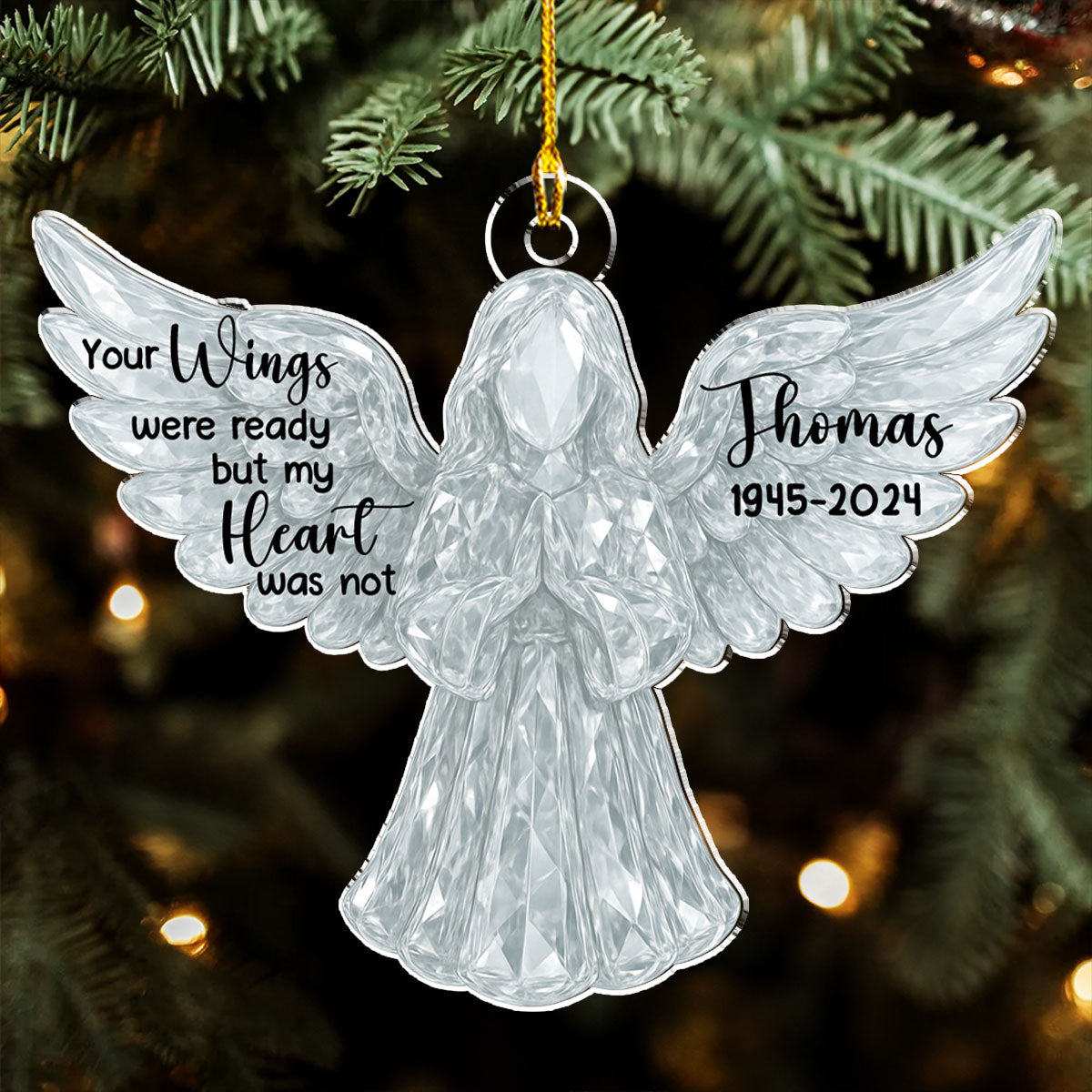 Custom Memorial Christmas Ornament, Sympathy Keepsake •  Love In Heaven - Personalized 3D Effect Acrylic Ornament