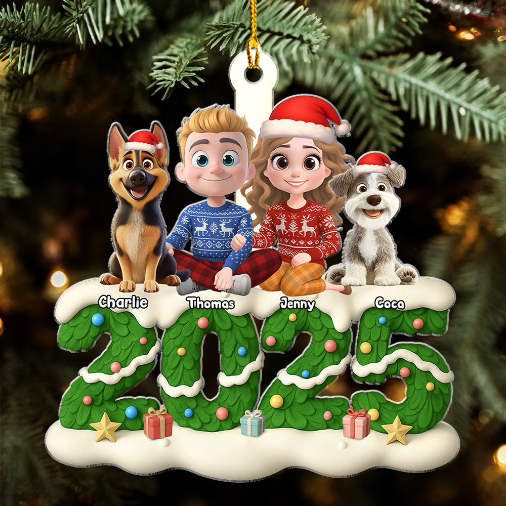 Custom Keepsake Christmas Ornament •  We And Our Dog Green - Personalized Acrylic Ornament