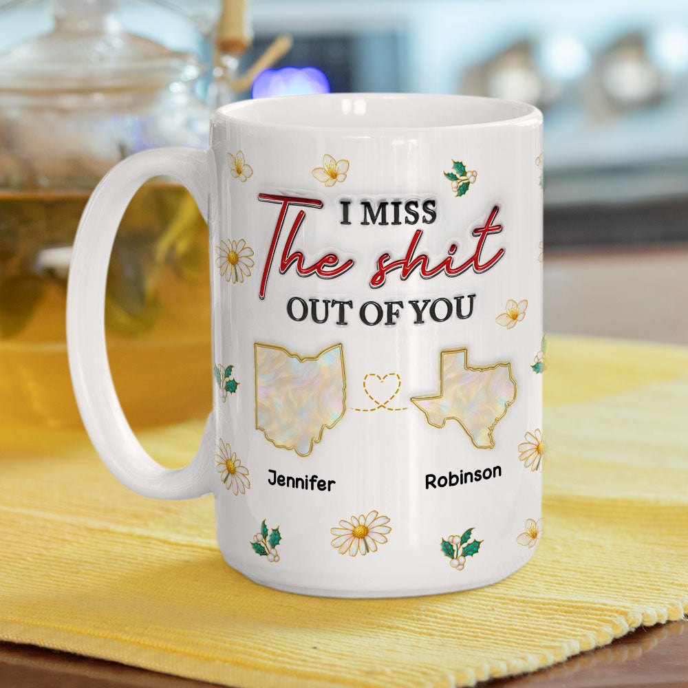 Custom Best Friend, Christmas & Birthday Friendship Keepsake Gift • Far Apart But Still Close - Personalized 3D Inflated Effect Coffee Mug